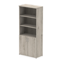 Impulse open shelves cupboard in grey oak finish by Dynamic, featuring a sleek, modern design with multiple open storage compartments.