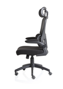 Dynamic Iris Task Operator mesh back chair with headrest, featuring adjustable height and ergonomic design for comfortable seating.