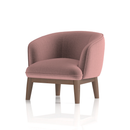 Modern Lulu Accent Chair by Dynamic with plush fabric upholstery and sleek wooden legs, perfect for stylish living spaces.