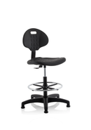 Dynamic Malaga polyurethane office chair with medium back and high-rise draughtsman design, ideal for task and operator seating.