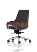 Black Olive Executive Chair by Dynamic with padded armrests and ergonomic design, shown from a side view.