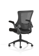 Black Orbit Mesh Back Chair by Dynamic with ergonomic design and adjustable features for comfortable office seating.