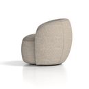 Dynamic Phoebe swivel accent chair with plush fabric upholstery and modern design, shown in a cozy living room setting.