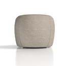 Modern Phoebe swivel accent chair by Dynamic with plush fabric and a sleek design, shown from a side angle.