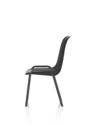 Black Polly stacking visitor chair by Dynamic with polypropylene seat and backrest, suitable for office or waiting area.