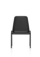 Black Polly Stacking Visitor Chair by Dynamic with polypropylene seat and backrest, designed for versatile office or waiting areas.