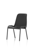 Black Polly Stacking Visitor Chair by Dynamic with polypropylene seat and backrest, designed for versatile office or waiting areas.