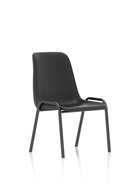Black Polly Stacking Visitor Chair by Dynamic with polypropylene seat and backrest, suitable for offices and waiting areas.