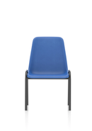 Blue Polly stacking visitor chair by Dynamic with polypropylene seat and back, ideal for office or waiting areas.