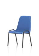 Blue Polly Stacking Visitor Chair by Dynamic with polypropylene seat and backrest, designed for modern office or waiting areas.