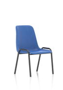 Blue Polly Stacking Visitor Chair by Dynamic with polypropylene seat and backrest, designed for versatile office or waiting area use.