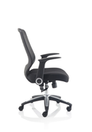 Black Dynamic Relay task operator chair with airmesh seat, supportive back, and armrests for ergonomic comfort.