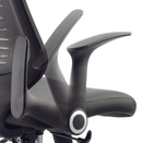 Black Relay Task Operator Chair by Dynamic with airmesh seat, adjustable arms, and supportive back for comfort and durability.