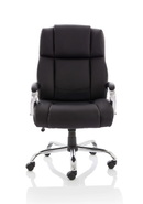 Black leather executive office chair with high back, armrests, and heavy-duty construction by Dynamic