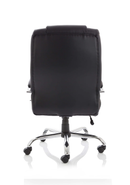 Black leather office chair with high back and arms, heavy-duty design, by Dynamic, suitable for executive and professional use.