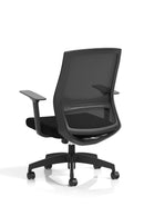 Black Ventra Mesh Back Office Chair by Dynamic with height-adjustable arms and ergonomic design.