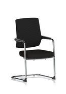 Dynamic Vero Airmesh Back Cantilever Chair with ergonomic design and black frame, featuring a breathable mesh back and cushioned seat.