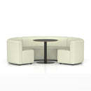 Dynamic Mawsley modular seating set featuring a low back circular booth with plush cushions and modern design.