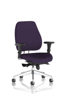 Dynamic Chiro Plus Ultimate high back ergonomic posture chair with arms, bespoke fabric and adjustable features.
