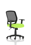 Green Mave Medium Mesh Back Task Office Chair by Dynamic with bespoke fabric and ergonomic design.