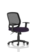 Dynamic Mave Medium Mesh Back Office Chair in purple fabric, ergonomic task chair with mesh back and adjustable features.