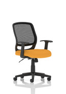 Yellow Mave medium mesh back office chair by Dynamic with bespoke fabric, ergonomic design, and adjustable features.