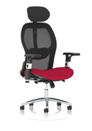 Dynamic Sanderson II high mesh back executive office chair in bespoke fabric, featuring a sleek design and ergonomic support.