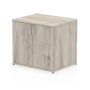 Gray oak Impulse Desk High Cupboard by Dynamic with sleek, modern design and ample storage space.