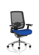 Dynamic Ergo Click high back ergonomic office chair with arms in bespoke fabric, featuring adjustable headrest and lumbar support