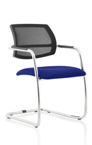 Blue Swift Medium Back Cantilever Visitor Chair by Dynamic with bespoke fabric upholstery, showcasing a modern office seating design.