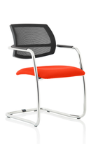 Orange Swift Medium Back Cantilever Visitor Chair by Dynamic with bespoke fabric upholstery, modern office seating.