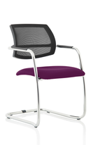 Dynamic Swift Medium Back Cantilever Visitor Chair in bespoke purple fabric with sleek metal frame, designed for office reception areas.