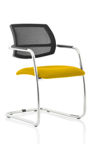 Yellow Swift Medium Back Cantilever Visitor Chair by Dynamic with bespoke fabric and modern design.