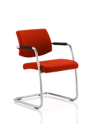 Orange Havanna visitor chair with arms by Dynamic, upholstered in bespoke fabric, featuring a modern design and comfortable seating.