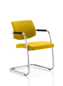 Yellow Havanna visitor chair with arms from Dynamic, featuring bespoke fabric and modern, comfortable design.