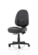 Black leather Jackson medium back operator chair by Dynamic with ergonomic design and adjustable features for office seating.