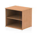 Dynamic Impulse Desk High Bookcase in oak wood with multiple shelves for storage and organization.