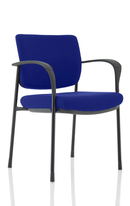 Brunswick Deluxe Visitor Chair With Arms & Black Frame - Bespoke Fabric - NWOF