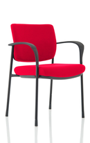 Brunswick Deluxe Visitor Chair With Arms & Black Frame - Bespoke Fabric - NWOF