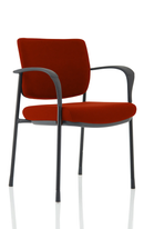 Brunswick Deluxe Visitor Chair With Arms & Black Frame - Bespoke Fabric - NWOF