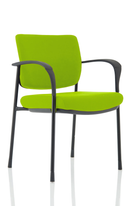 Brunswick Deluxe Visitor Chair With Arms & Black Frame - Bespoke Fabric - NWOF