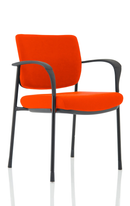 Brunswick Deluxe Visitor Chair With Arms & Black Frame - Bespoke Fabric - NWOF