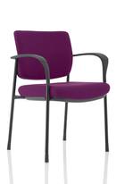 Brunswick Deluxe Visitor Chair With Arms & Black Frame - Bespoke Fabric - NWOF