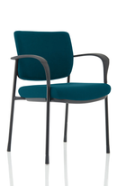 Brunswick Deluxe Visitor Chair With Arms & Black Frame - Bespoke Fabric - NWOF