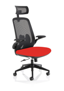 Dynamic Sigma Bespoke Executive Mesh Chair with folding arms, black ergonomic office chair for comfort and support