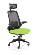 Dynamic Sigma Bespoke Executive Mesh Chair with folding arms, featuring ergonomic design and adjustable features.