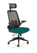 Dynamic Sigma Bespoke Executive Mesh Chair with folding arms, featuring ergonomic design and adjustable height.