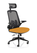 Dynamic Sigma Bespoke Executive Mesh Chair with folding arms, featuring ergonomic design and adjustable features for office comfort.