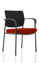 Brunswick Deluxe Visitor Chair With Arms & Black Frame - Black Back/Bespoke Fabric Seat - NWOF