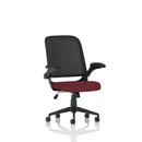 Dynamic Crew Task Operator Mesh Chair with folding arms and bespoke fabric, featuring adjustable height and ergonomic design.